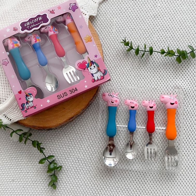 ست قاشق و چنگال ۴تایی کودک