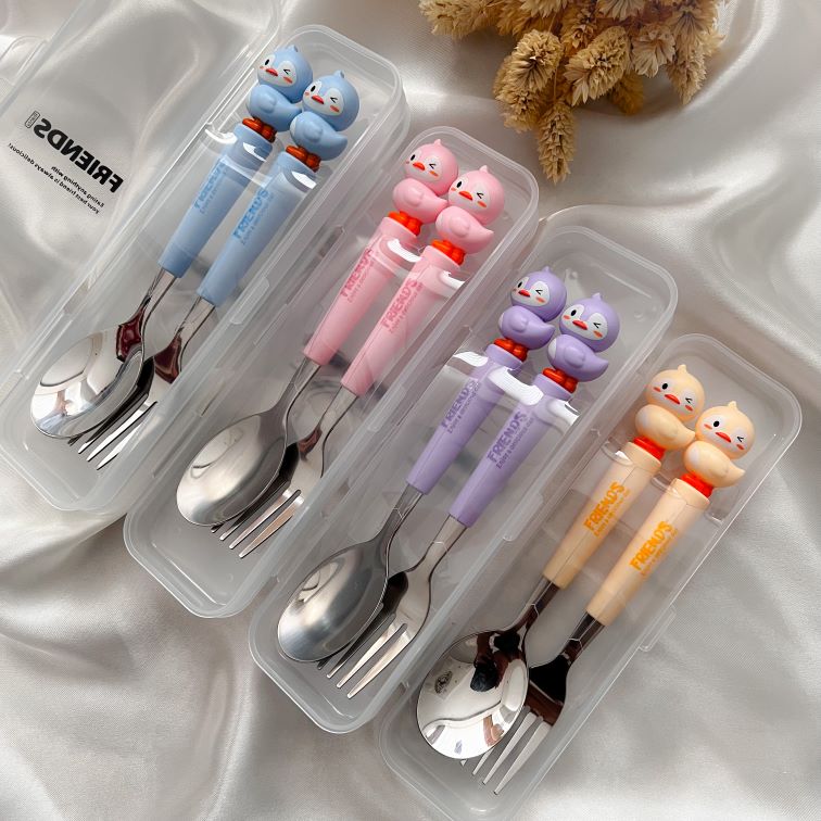 قاشق چنگال جوجه های رنگی