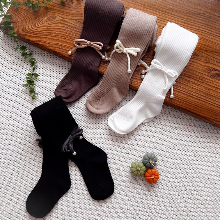 جوراب شلواری کبریتی پاپیون مروارید