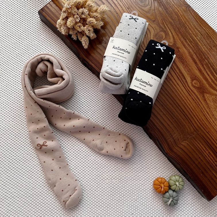 جوراب شلواری تو حوله ای خالدار پاپیونی