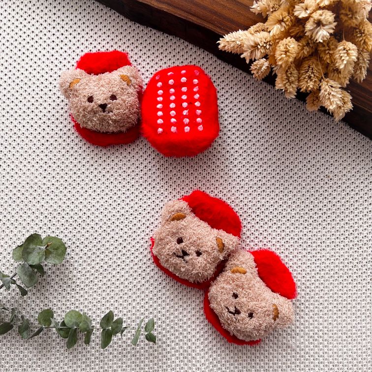 جوراب موهر تدی قرمز