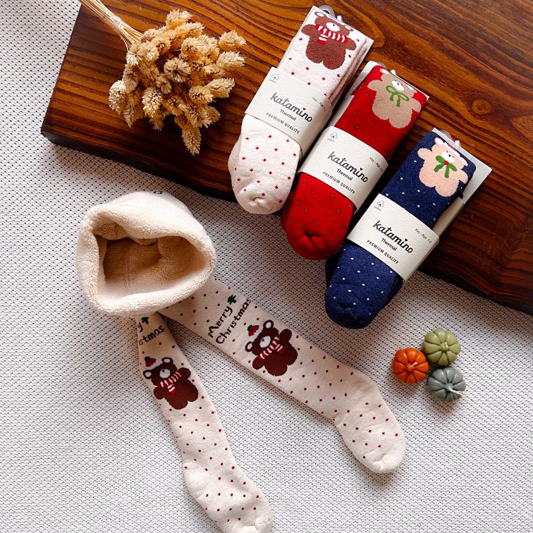 جوراب شلواری توکرکی تدی کریسمسی