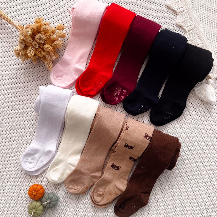 جوراب شلواری ساده استپ‌دار