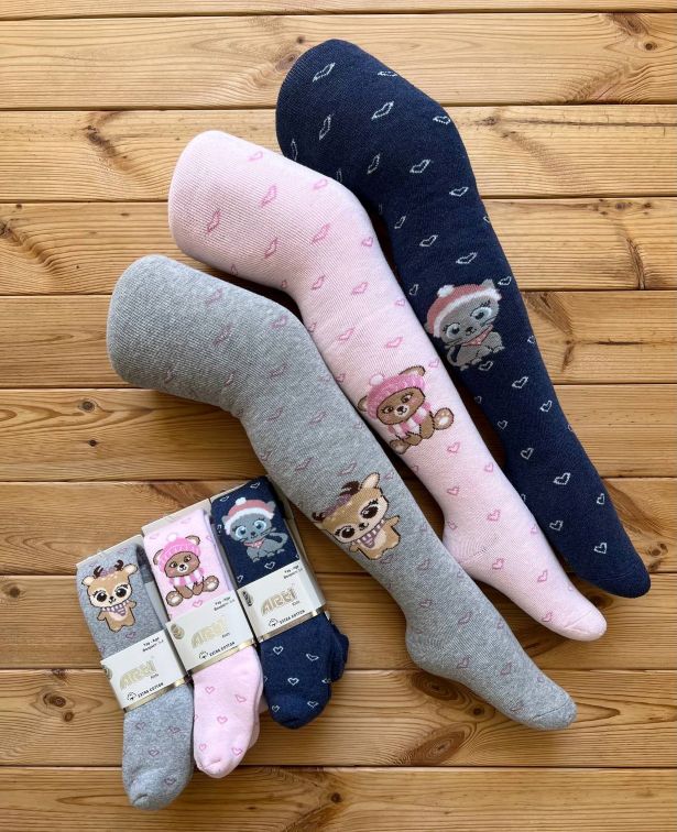 جوراب شلواری تو کرکی عروسکی قلب