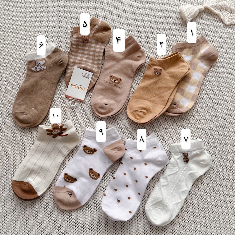 جوراب زنانه مچی نود و سفید